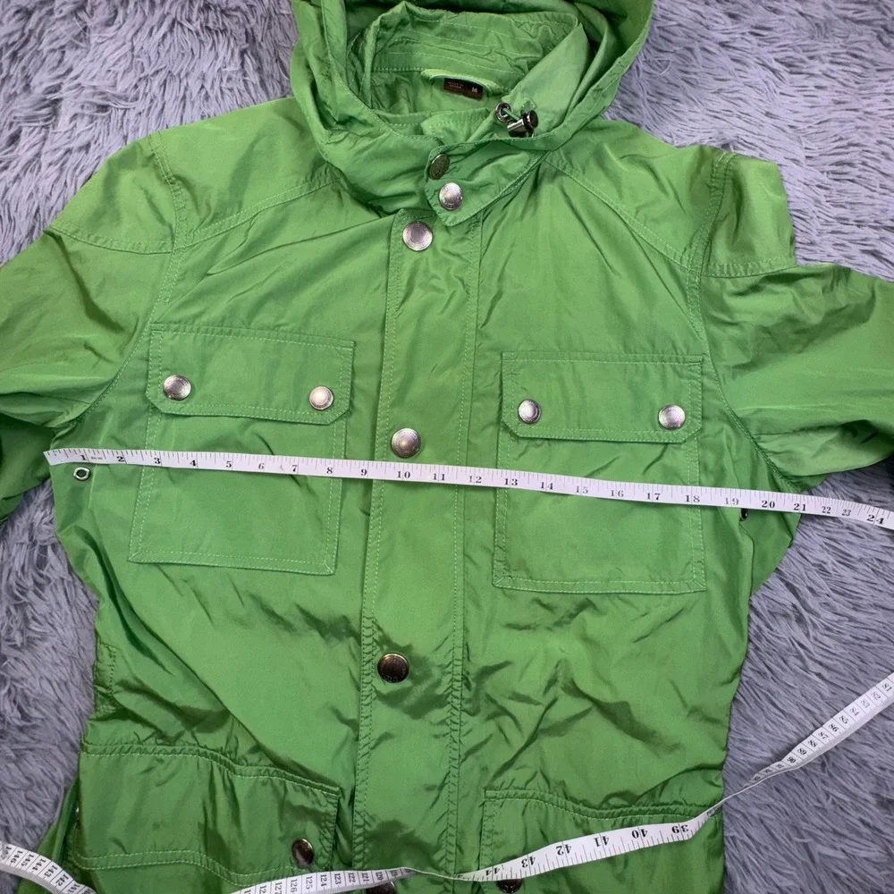 Coach Rain Coat Women's M Green Hooded Utility Jacket Slimming Luxury‎ Military
